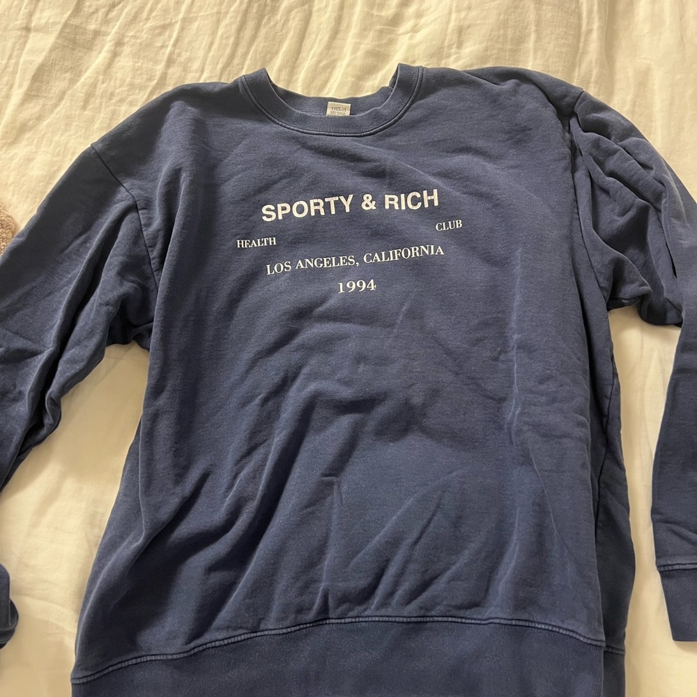 sporty and rich navy crewneck